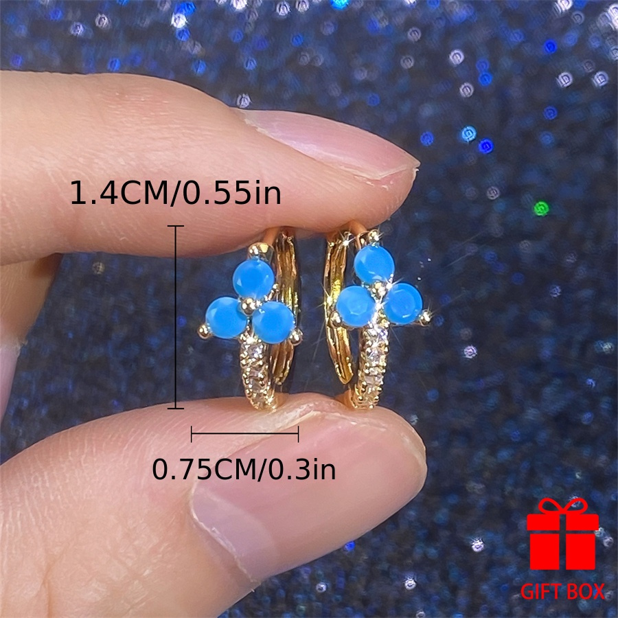 Three Stone Synthetic Turquoise Women's Earrings Wedding Party Holiday Wear